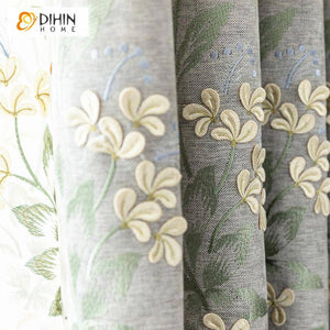 DIHIN HOME Garden Luxury Embroidered Valance ,Blackout Curtains Grommet Window Curtain for Living Room ,52x84-inch,1 Panel Roman Shades Curtains Window Blinds custom curtains blackout curtains curtains for living room sheer curtains curtain fabric linen curtains kitchen curtains velvet curtains pinch pleat curtains bay window curtains outdoor curtains pleated curtains floral curtains dining room curtains kitchen valances drapes for bedroom patio curtains nursery curtains grommet curtains
