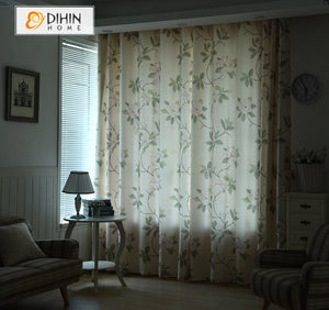 DIHIN HOME Garden Natural Flowers Printed,Blackout Curtains Grommet Window Curtain for Living Room ,52x63-inch,1 Panel Roman Shades Curtains Window Blinds custom curtains blackout curtains curtains for living room sheer curtains curtain fabric linen curtains kitchen curtains velvet curtains pinch pleat curtains bay window curtains outdoor curtains pleated curtains floral curtains dining room curtains kitchen valances drapes for bedroom patio curtains nursery curtains grommet curtains