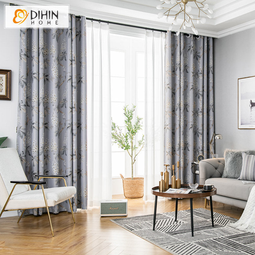 DIHIN HOME Garden Natural Leaves Printed,Blackout Grommet Window Curtain for Living Room,1 Panel Roman Shades Curtains Window Blinds custom curtains blackout curtains curtains for living room sheer curtains curtain fabric linen curtains kitchen curtains velvet curtains pinch pleat curtains bay window curtains outdoor curtains pleated curtains floral curtains dining room curtains kitchen valances drapes for bedroom patio curtains nursery curtains grommet curtains