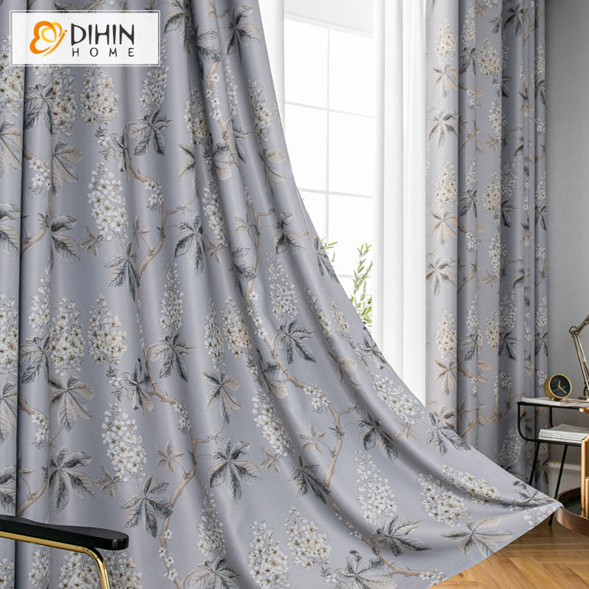 DIHIN HOME Garden Natural Leaves Printed,Blackout Grommet Window Curtain for Living Room,1 Panel Roman Shades Curtains Window Blinds custom curtains blackout curtains curtains for living room sheer curtains curtain fabric linen curtains kitchen curtains velvet curtains pinch pleat curtains bay window curtains outdoor curtains pleated curtains floral curtains dining room curtains kitchen valances drapes for bedroom patio curtains nursery curtains grommet curtains