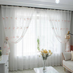 DIHIN HOME Garden Natural Pink Flowers Cotton Linen Embroidered Day Curtain ,Sheer Curtain, Grommet Window Curtain for Living Room ,52x63-inch,1 Panel Roman Shades Curtains Window Blinds custom curtains blackout curtains curtains for living room sheer curtains curtain fabric linen curtains kitchen curtains velvet curtains pinch pleat curtains bay window curtains outdoor curtains pleated curtains floral curtains dining room curtains kitchen valances drapes for bedroom patio curtains nursery curtains grommet 