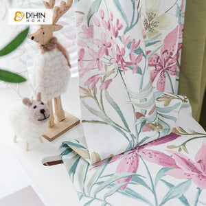 DIHIN HOME Garden Nature Flowers Spliced Curtains，Blackout Grommet Window Curtain for Living Room ,52x63-inch,1 Panel Roman Shades Curtains Window Blinds custom curtains blackout curtains curtains for living room sheer curtains curtain fabric linen curtains kitchen curtains velvet curtains pinch pleat curtains bay window curtains outdoor curtains pleated curtains floral curtains dining room curtains kitchen valances drapes for bedroom patio curtains nursery curtains grommet curtains