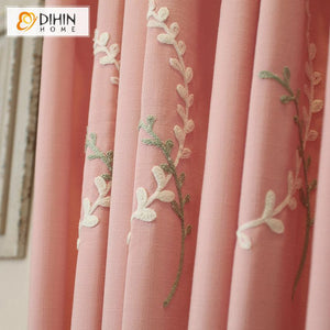 DIHIN HOME Garden Pink Color Embroidered Valance ,Blackout Curtains Grommet Window Curtain for Living Room ,52x84-inch,1 Panel Roman Shades Curtains Window Blinds custom curtains blackout curtains curtains for living room sheer curtains curtain fabric linen curtains kitchen curtains velvet curtains pinch pleat curtains bay window curtains outdoor curtains pleated curtains floral curtains dining room curtains kitchen valances drapes for bedroom patio curtains nursery curtains grommet curtains