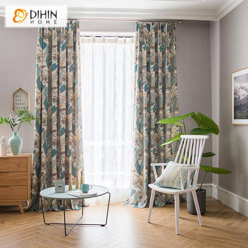 DIHIN HOME Garden Plant Printed Curtains ,Blackout Grommet Window Curtain for Living Room ,52x63-inch,1 Panel Roman Shades Curtains Window Blinds custom curtains blackout curtains curtains for living room sheer curtains curtain fabric linen curtains kitchen curtains velvet curtains pinch pleat curtains bay window curtains outdoor curtains pleated curtains floral curtains dining room curtains kitchen valances drapes for bedroom patio curtains nursery curtains grommet curtains