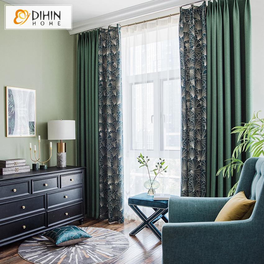 DIHIN HOME Garden Printed Spliced Curtains，Blackout Grommet Window Curtain for Living Room ,52x63-inch,1 Panel Roman Shades Curtains Window Blinds custom curtains blackout curtains curtains for living room sheer curtains curtain fabric linen curtains kitchen curtains velvet curtains pinch pleat curtains bay window curtains outdoor curtains pleated curtains floral curtains dining room curtains kitchen valances drapes for bedroom patio curtains nursery curtains grommet curtains