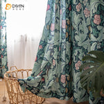 DIHIN HOME Garden Retro Green Leaves Cotton Linen Printed,Blackout Grommet Window Curtain for Living Room ,52x63-inch,1 Panel Roman Shades Curtains Window Blinds custom curtains blackout curtains curtains for living room sheer curtains curtain fabric linen curtains kitchen curtains velvet curtains pinch pleat curtains bay window curtains outdoor curtains pleated curtains floral curtains dining room curtains kitchen valances drapes for bedroom patio curtains nursery curtains grommet curtains