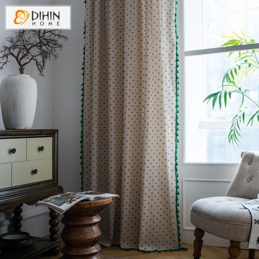 DIHIN HOME Garden Small Flowers Curtains With Lace ,Blackout Grommet Window Curtain for Living Room ,52x63-inch,1 Panel Roman Shades Curtains Window Blinds custom curtains blackout curtains curtains for living room sheer curtains curtain fabric linen curtains kitchen curtains velvet curtains pinch pleat curtains bay window curtains outdoor curtains pleated curtains floral curtains dining room curtains kitchen valances drapes for bedroom patio curtains nursery curtains grommet curtains