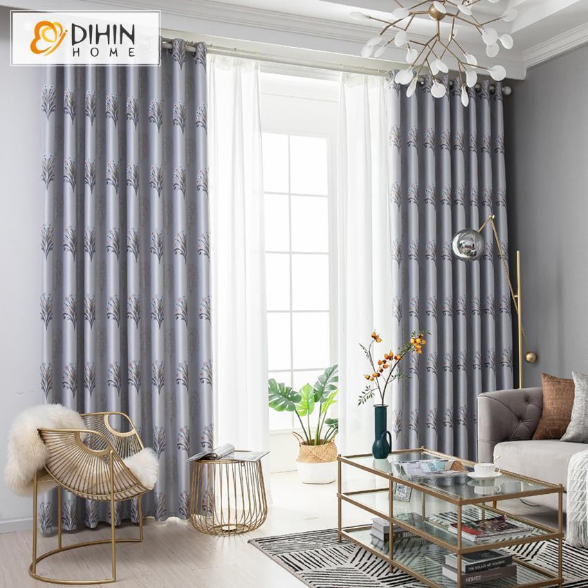 DIHIN HOME Garden Small Flowers Jacquard Curtains，Blackout Grommet Window Curtain for Living Room ,52x63-inch,1 Panel Roman Shades Curtains Window Blinds custom curtains blackout curtains curtains for living room sheer curtains curtain fabric linen curtains kitchen curtains velvet curtains pinch pleat curtains bay window curtains outdoor curtains pleated curtains floral curtains dining room curtains kitchen valances drapes for bedroom patio curtains nursery curtains grommet curtains