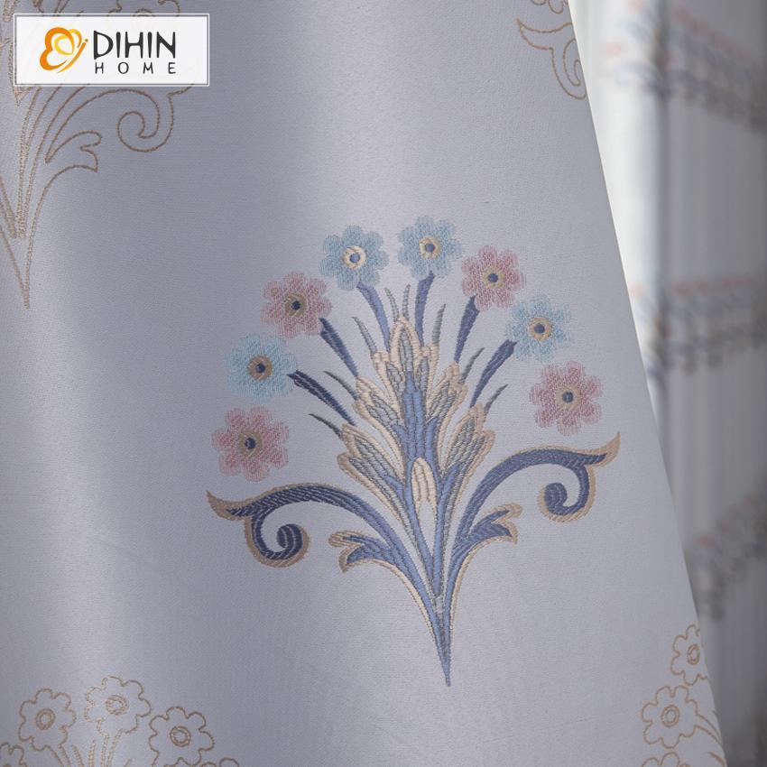 DIHIN HOME Garden Small Flowers Jacquard Curtains，Blackout Grommet Window Curtain for Living Room ,52x63-inch,1 Panel Roman Shades Curtains Window Blinds custom curtains blackout curtains curtains for living room sheer curtains curtain fabric linen curtains kitchen curtains velvet curtains pinch pleat curtains bay window curtains outdoor curtains pleated curtains floral curtains dining room curtains kitchen valances drapes for bedroom patio curtains nursery curtains grommet curtains
