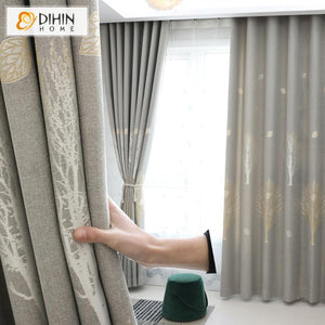 DIHIN HOME Garden Tree Embroidered Thickness Fabric,Blackout Grommet Window Curtain for Living Room ,52x63-inch,1 Panel Roman Shades Curtains Window Blinds custom curtains blackout curtains curtains for living room sheer curtains curtain fabric linen curtains kitchen curtains velvet curtains pinch pleat curtains bay window curtains outdoor curtains pleated curtains floral curtains dining room curtains kitchen valances drapes for bedroom patio curtains nursery curtains grommet curtains