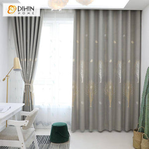 DIHIN HOME Garden Tree Embroidered Thickness Fabric,Blackout Grommet Window Curtain for Living Room ,52x63-inch,1 Panel Roman Shades Curtains Window Blinds custom curtains blackout curtains curtains for living room sheer curtains curtain fabric linen curtains kitchen curtains velvet curtains pinch pleat curtains bay window curtains outdoor curtains pleated curtains floral curtains dining room curtains kitchen valances drapes for bedroom patio curtains nursery curtains grommet curtains
