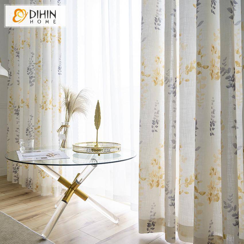 DIHIN HOME Garden Tree Printed Curtain ,Cotton Linen ,Blackout Grommet Window Curtain for Living Room ,52x63-inch,1 Panel Roman Shades Curtains Window Blinds custom curtains blackout curtains curtains for living room sheer curtains curtain fabric linen curtains kitchen curtains velvet curtains pinch pleat curtains bay window curtains outdoor curtains pleated curtains floral curtains dining room curtains kitchen valances drapes for bedroom patio curtains nursery curtains grommet curtains