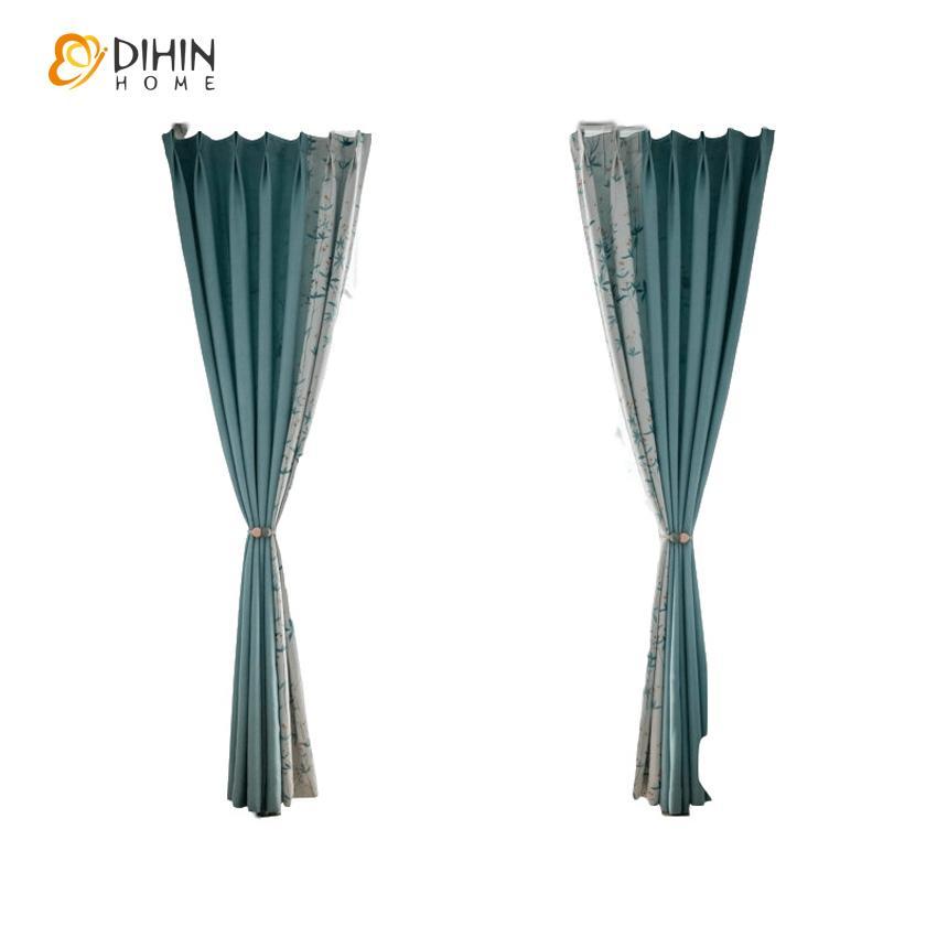 DIHIN HOME Garden Tree Printed Spliced Curtains，Blackout Grommet Window Curtain for Living Room ,52x63-inch,1 Panel Roman Shades Curtains Window Blinds custom curtains blackout curtains curtains for living room sheer curtains curtain fabric linen curtains kitchen curtains velvet curtains pinch pleat curtains bay window curtains outdoor curtains pleated curtains floral curtains dining room curtains kitchen valances drapes for bedroom patio curtains nursery curtains grommet curtains