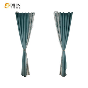 DIHIN HOME Garden Tree Printed Spliced Curtains，Blackout Grommet Window Curtain for Living Room ,52x63-inch,1 Panel Roman Shades Curtains Window Blinds custom curtains blackout curtains curtains for living room sheer curtains curtain fabric linen curtains kitchen curtains velvet curtains pinch pleat curtains bay window curtains outdoor curtains pleated curtains floral curtains dining room curtains kitchen valances drapes for bedroom patio curtains nursery curtains grommet curtains