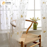 DIHIN HOME Garden Twigs Embroidered Sheer Curtain,Grommet Window Curtain for Living Room ,52x63-inch,1 Panel Roman Shades Curtains Window Blinds custom curtains blackout curtains curtains for living room sheer curtains curtain fabric linen curtains kitchen curtains velvet curtains pinch pleat curtains bay window curtains outdoor curtains pleated curtains floral curtains dining room curtains kitchen valances drapes for bedroom patio curtains nursery curtains grommet curtains