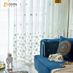 DIHIN HOME Garden White Plants Embroidered Sheer Curtain,Grommet Window Curtain for Living Room ,52x63-inch,1 Panel Roman Shades Curtains Window Blinds custom curtains blackout curtains curtains for living room sheer curtains curtain fabric linen curtains kitchen curtains velvet curtains pinch pleat curtains bay window curtains outdoor curtains pleated curtains floral curtains dining room curtains kitchen valances drapes for bedroom patio curtains nursery curtains grommet curtains