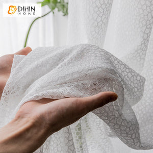 DIHIN HOME Geometric Cutout Embroidery,Sheer Curtain, Grommet Window Curtain for Living Room ,52x63-inch,1 Panel Roman Shades Curtains Window Blinds custom curtains blackout curtains curtains for living room sheer curtains curtain fabric linen curtains kitchen curtains velvet curtains pinch pleat curtains bay window curtains outdoor curtains pleated curtains floral curtains dining room curtains kitchen valances drapes for bedroom patio curtains nursery curtains grommet curtains