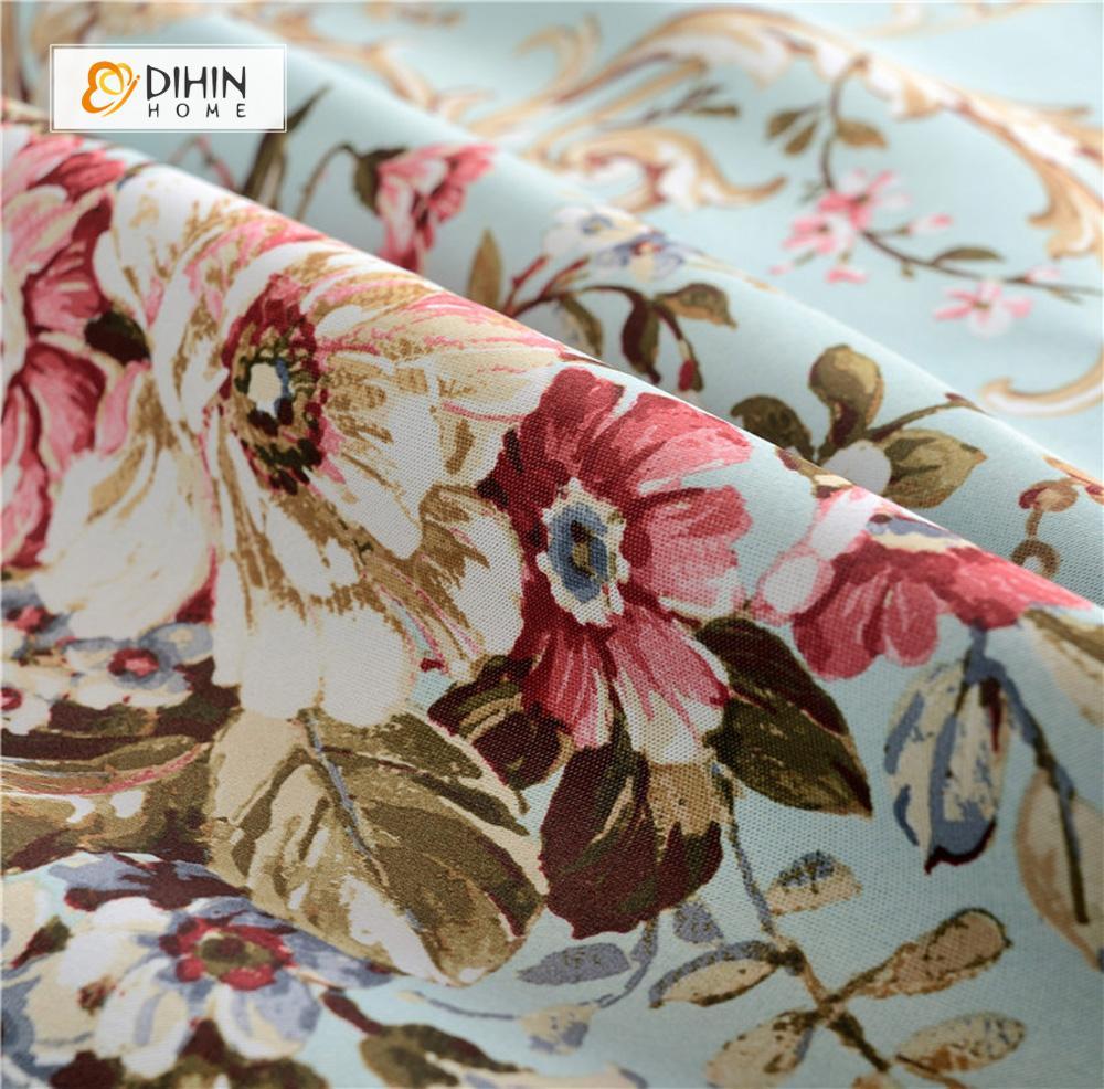 DIHIN HOME Gorgeous Flowers Printed ,Blackout Grommet Window Curtain for Living Room ,52x63-inch,1 Panel Roman Shades Curtains Window Blinds custom curtains blackout curtains curtains for living room sheer curtains curtain fabric linen curtains kitchen curtains velvet curtains pinch pleat curtains bay window curtains outdoor curtains pleated curtains floral curtains dining room curtains kitchen valances drapes for bedroom patio curtains nursery curtains grommet curtains