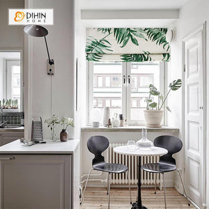DIHIN HOME Green and White Plants Printed Roman Shades ,Easy Install Washable Curtains ,Customized Window Curtain Drape, 24"W X 64"H Roman Shades Curtains Window Blinds custom curtains blackout curtains curtains for living room sheer curtains curtain fabric linen curtains kitchen curtains velvet curtains pinch pleat curtains bay window curtains outdoor curtains pleated curtains floral curtains dining room curtains kitchen valances drapes for bedroom patio curtains nursery curtains grommet curtains
