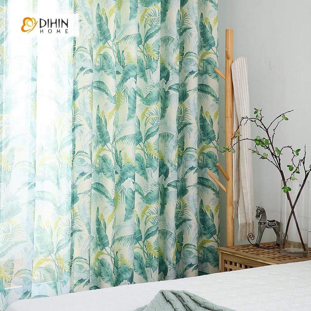 DIHIN HOME Green and Yellow Leaves Printed，Blackout Grommet Window Curtain for Living Room ,52x63-inch,1 Panel Roman Shades Curtains Window Blinds custom curtains blackout curtains curtains for living room sheer curtains curtain fabric linen curtains kitchen curtains velvet curtains pinch pleat curtains bay window curtains outdoor curtains pleated curtains floral curtains dining room curtains kitchen valances drapes for bedroom patio curtains nursery curtains grommet curtains