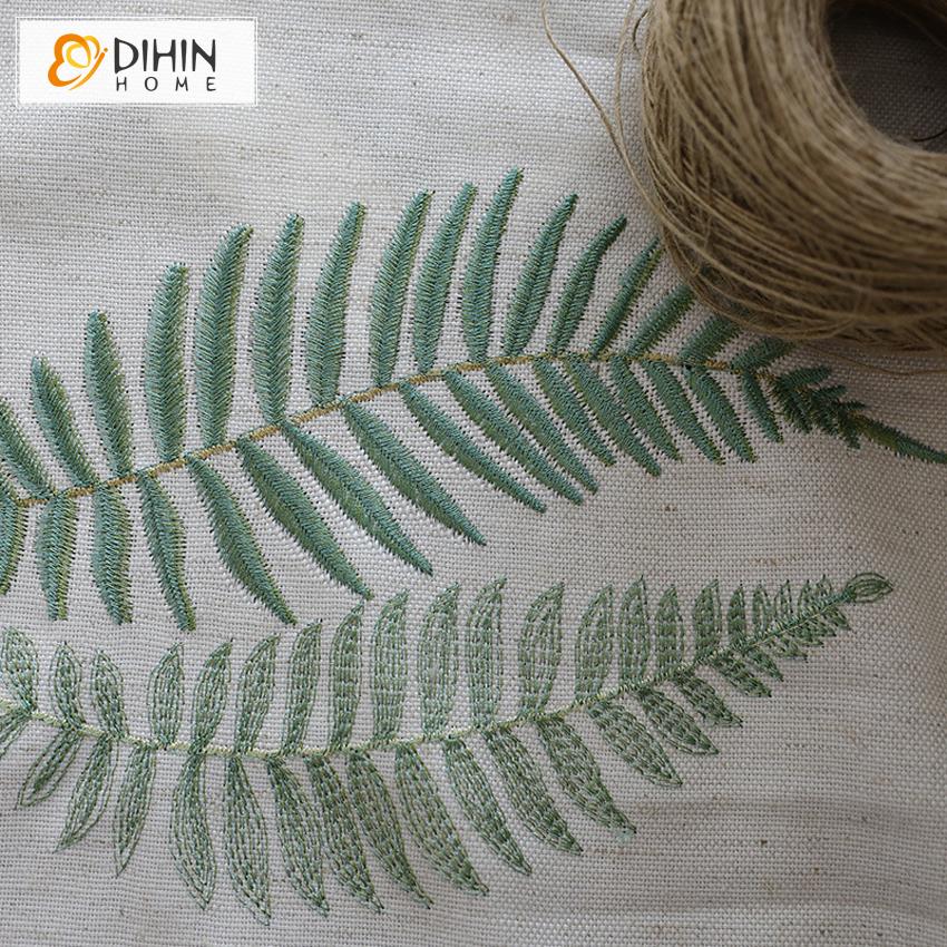 DIHIN HOME Green Aquatic Plant Embroidered ,Blackout Grommet Window Curtain for Living Room ,52x63-inch,1 Panel Roman Shades Curtains Window Blinds custom curtains blackout curtains curtains for living room sheer curtains curtain fabric linen curtains kitchen curtains velvet curtains pinch pleat curtains bay window curtains outdoor curtains pleated curtains floral curtains dining room curtains kitchen valances drapes for bedroom patio curtains nursery curtains grommet curtains