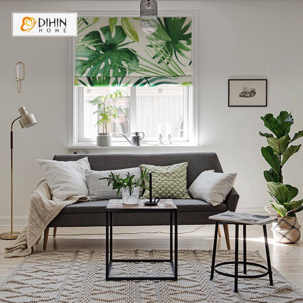 DIHIN HOME Green Botany Printed Roman Shades ,Easy Install Washable Curtains ,Customized Window Curtain Drape, 24"W X 64"H Roman Shades Curtains Window Blinds custom curtains blackout curtains curtains for living room sheer curtains curtain fabric linen curtains kitchen curtains velvet curtains pinch pleat curtains bay window curtains outdoor curtains pleated curtains floral curtains dining room curtains kitchen valances drapes for bedroom patio curtains nursery curtains grommet curtains