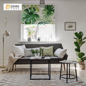 DIHIN HOME Green Botany Printed Roman Shades ,Easy Install Washable Curtains ,Customized Window Curtain Drape, 24"W X 64"H Roman Shades Curtains Window Blinds custom curtains blackout curtains curtains for living room sheer curtains curtain fabric linen curtains kitchen curtains velvet curtains pinch pleat curtains bay window curtains outdoor curtains pleated curtains floral curtains dining room curtains kitchen valances drapes for bedroom patio curtains nursery curtains grommet curtains