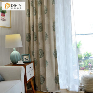 DIHIN HOME Green Dandelion Printed,Blackout Grommet Window Curtain for Living Room ,52x63-inch,1 Panel Roman Shades Curtains Window Blinds custom curtains blackout curtains curtains for living room sheer curtains curtain fabric linen curtains kitchen curtains velvet curtains pinch pleat curtains bay window curtains outdoor curtains pleated curtains floral curtains dining room curtains kitchen valances drapes for bedroom patio curtains nursery curtains grommet curtains