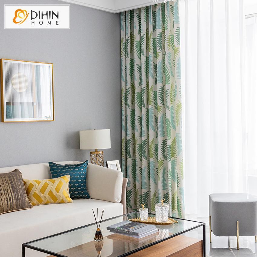 DIHIN HOME Green Fallen Leaves Printed Curtains ,Blackout Grommet Window Curtain for Living Room ,52x63-inch,1 Panel Roman Shades Curtains Window Blinds custom curtains blackout curtains curtains for living room sheer curtains curtain fabric linen curtains kitchen curtains velvet curtains pinch pleat curtains bay window curtains outdoor curtains pleated curtains floral curtains dining room curtains kitchen valances drapes for bedroom patio curtains nursery curtains grommet curtains