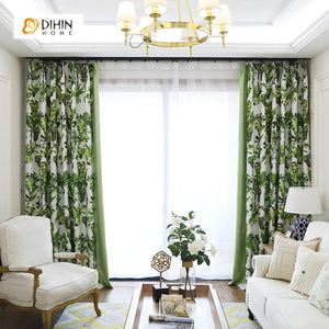 DIHIN HOME Green Intensive Leaves Printed ,Blackout Grommet Window Curtain for Living Room ,52x63-inch,1 Panel Roman Shades Curtains Window Blinds custom curtains blackout curtains curtains for living room sheer curtains curtain fabric linen curtains kitchen curtains velvet curtains pinch pleat curtains bay window curtains outdoor curtains pleated curtains floral curtains dining room curtains kitchen valances drapes for bedroom patio curtains nursery curtains grommet curtains