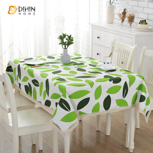 DIHIN HOME Green Leaf Printed Tablecloth For Rectangle Tables,Custom Washed Linen Tablecloth,Handmade Rectangle Table Cover Roman Shades Curtains Window Blinds custom curtains blackout curtains curtains for living room sheer curtains curtain fabric linen curtains kitchen curtains velvet curtains pinch pleat curtains bay window curtains outdoor curtains pleated curtains floral curtains dining room curtains kitchen valances drapes for bedroom patio curtains nursery curtains grommet curtains