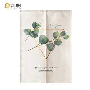 DIHIN HOME Green Leave With Triangle Printed Japanese Noren Doorway Curtain Tapestry,Cotton Linen,Door Way Curtain Door Hanging Tapestry,33.5''Wx59''L,1 Panel Roman Shades Window Curtains Curtains Window Blinds Curtains Drapes linen drapery curtains and drapes windows drapes custom curtains blackout curtains curtains for living room window shades sheer curtains curtain fabric window treatments custom drapery