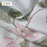 DIHIN HOME Green Leaves Pink Flowers Printed，Blackout Grommet Window Curtain for Living Room ,52x63-inch,1 Panel Roman Shades Curtains Window Blinds custom curtains blackout curtains curtains for living room sheer curtains curtain fabric linen curtains kitchen curtains velvet curtains pinch pleat curtains bay window curtains outdoor curtains pleated curtains floral curtains dining room curtains kitchen valances drapes for bedroom patio curtains nursery curtains grommet curtains