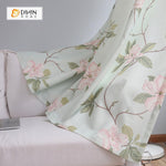 DIHIN HOME Green Leaves Pink Flowers Printed，Blackout Grommet Window Curtain for Living Room ,52x63-inch,1 Panel Roman Shades Curtains Window Blinds custom curtains blackout curtains curtains for living room sheer curtains curtain fabric linen curtains kitchen curtains velvet curtains pinch pleat curtains bay window curtains outdoor curtains pleated curtains floral curtains dining room curtains kitchen valances drapes for bedroom patio curtains nursery curtains grommet curtains