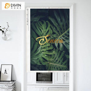 DIHIN HOME Green Leaves Printed Japanese Noren Doorway Curtain Tapestry,Cotton Linen,Door Way Curtain Door Hanging Tapestry,33.5''Wx59''L,1 Panel Roman Shades Window Curtains Curtains Window Blinds Curtains Drapes linen drapery curtains and drapes windows drapes custom curtains blackout curtains curtains for living room window shades sheer curtains curtain fabric window treatments custom drapery