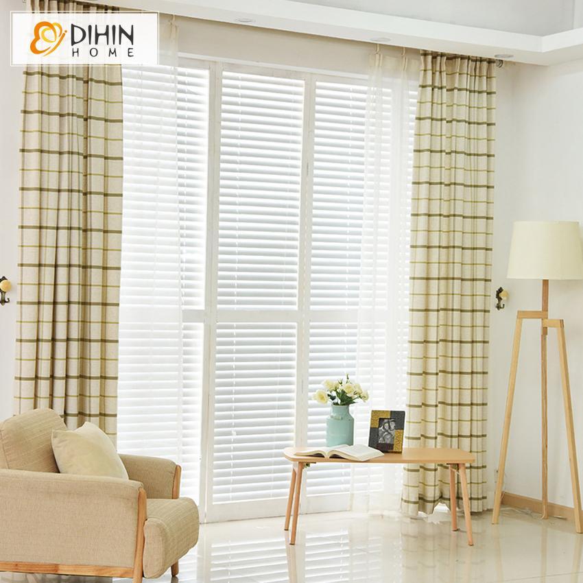 DIHIN HOME Green Lines Printed Beige Curtain,Blackout Grommet Window Curtain for Living Room ,52x63-inch,1 Panel Roman Shades Curtains Window Blinds custom curtains blackout curtains curtains for living room sheer curtains curtain fabric linen curtains kitchen curtains velvet curtains pinch pleat curtains bay window curtains outdoor curtains pleated curtains floral curtains dining room curtains kitchen valances drapes for bedroom patio curtains nursery curtains grommet curtains