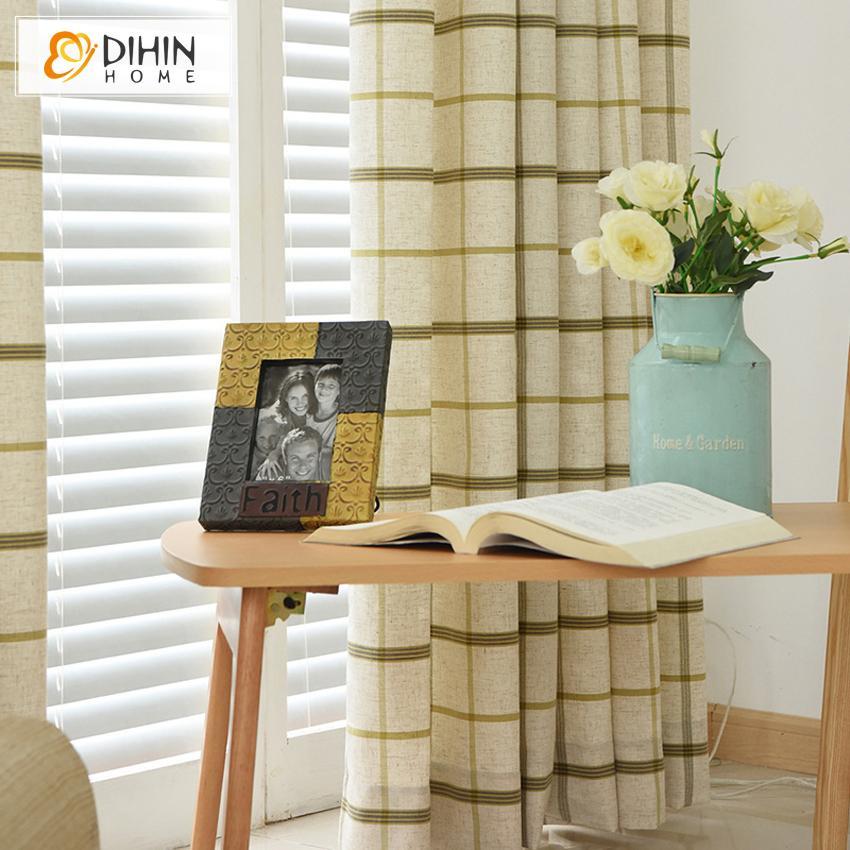 DIHIN HOME Green Lines Printed Beige Curtain,Blackout Grommet Window Curtain for Living Room ,52x63-inch,1 Panel Roman Shades Curtains Window Blinds custom curtains blackout curtains curtains for living room sheer curtains curtain fabric linen curtains kitchen curtains velvet curtains pinch pleat curtains bay window curtains outdoor curtains pleated curtains floral curtains dining room curtains kitchen valances drapes for bedroom patio curtains nursery curtains grommet curtains