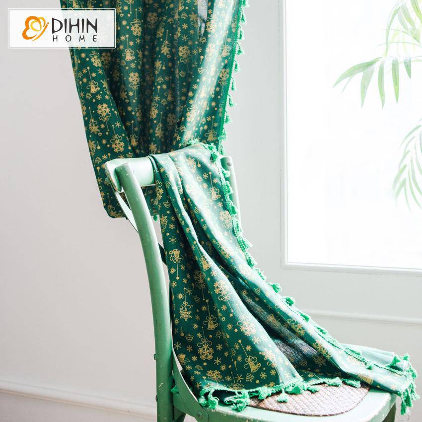 DIHIN HOME Green Loverly Printed Curtains With Lace ,Blackout Grommet Window Curtain for Living Room ,52x63-inch,1 Panel Roman Shades Curtains Window Blinds custom curtains blackout curtains curtains for living room sheer curtains curtain fabric linen curtains kitchen curtains velvet curtains pinch pleat curtains bay window curtains outdoor curtains pleated curtains floral curtains dining room curtains kitchen valances drapes for bedroom patio curtains nursery curtains grommet curtains