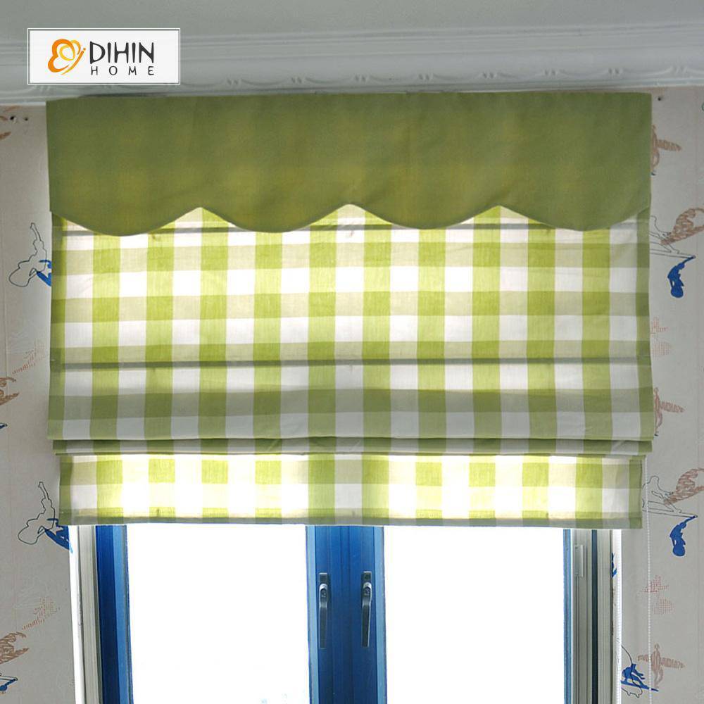 DIHIN HOME Green Plaid Printed Roman Shades ,Easy Install Washable Curtains ,Customized Window Curtain Drape, 24"W X 64"H Roman Shades Curtains Window Blinds custom curtains blackout curtains curtains for living room sheer curtains curtain fabric linen curtains kitchen curtains velvet curtains pinch pleat curtains bay window curtains outdoor curtains pleated curtains floral curtains dining room curtains kitchen valances drapes for bedroom patio curtains nursery curtains grommet curtains