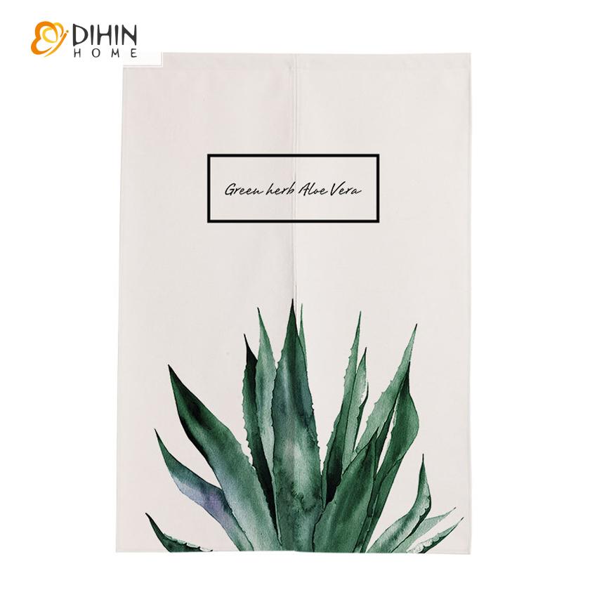 DIHIN HOME Green Plant Printed Japanese Noren Doorway Curtain Tapestry,Cotton Linen,Door Way Curtain Door Hanging Tapestry,33.5''Wx59''L,1 Panel Roman Shades Window Curtains Curtains Window Blinds Curtains Drapes linen drapery curtains and drapes windows drapes custom curtains blackout curtains curtains for living room window shades sheer curtains curtain fabric window treatments custom drapery