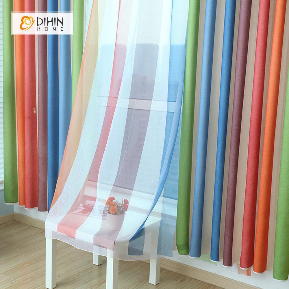 DIHIN HOME Green Rainbow Printed，Blackout Grommet Window Curtain for Living Room ,52x63-inch,1 Panel Roman Shades Curtains Window Blinds custom curtains blackout curtains curtains for living room sheer curtains curtain fabric linen curtains kitchen curtains velvet curtains pinch pleat curtains bay window curtains outdoor curtains pleated curtains floral curtains dining room curtains kitchen valances drapes for bedroom patio curtains nursery curtains grommet curtains