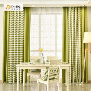 DIHIN HOME Green Square Printed，Blackout Grommet Window Curtain for Living Room ,52x63-inch,1 Panel Roman Shades Curtains Window Blinds custom curtains blackout curtains curtains for living room sheer curtains curtain fabric linen curtains kitchen curtains velvet curtains pinch pleat curtains bay window curtains outdoor curtains pleated curtains floral curtains dining room curtains kitchen valances drapes for bedroom patio curtains nursery curtains grommet curtains