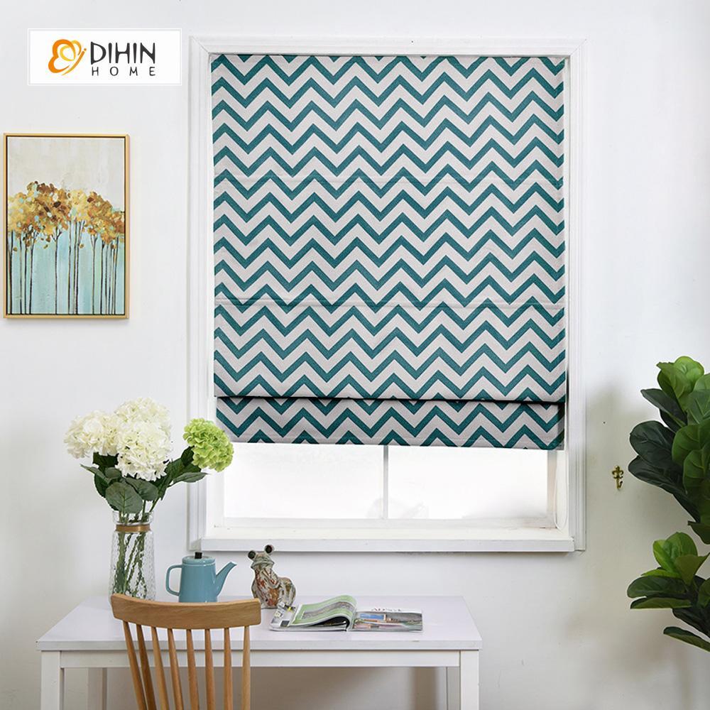 DIHIN HOME Green Wave Printed Roman Shades ,Easy Install Washable Curtains ,Customized Window Curtain Drape, 24"W X 64"H Roman Shades Curtains Window Blinds custom curtains blackout curtains curtains for living room sheer curtains curtain fabric linen curtains kitchen curtains velvet curtains pinch pleat curtains bay window curtains outdoor curtains pleated curtains floral curtains dining room curtains kitchen valances drapes for bedroom patio curtains nursery curtains grommet curtains