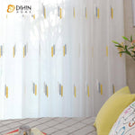 DIHIN HOME Grey and Yellow Pattern Embroidered Sheer Curtain,Blackout Grommet Window Curtain for Living Room ,52x63-inch,1 Panel Roman Shades Curtains Window Blinds custom curtains blackout curtains curtains for living room sheer curtains curtain fabric linen curtains kitchen curtains velvet curtains pinch pleat curtains bay window curtains outdoor curtains pleated curtains floral curtains dining room curtains kitchen valances drapes for bedroom patio curtains nursery curtains grommet curtains