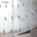 DIHIN HOME Grey and Yellow Pattern Embroidered Sheer Curtain,Blackout Grommet Window Curtain for Living Room ,52x63-inch,1 Panel Roman Shades Curtains Window Blinds custom curtains blackout curtains curtains for living room sheer curtains curtain fabric linen curtains kitchen curtains velvet curtains pinch pleat curtains bay window curtains outdoor curtains pleated curtains floral curtains dining room curtains kitchen valances drapes for bedroom patio curtains nursery curtains grommet curtains