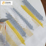 DIHIN HOME Grey and Yellow Pattern Embroidered Sheer Curtain,Blackout Grommet Window Curtain for Living Room ,52x63-inch,1 Panel Roman Shades Curtains Window Blinds custom curtains blackout curtains curtains for living room sheer curtains curtain fabric linen curtains kitchen curtains velvet curtains pinch pleat curtains bay window curtains outdoor curtains pleated curtains floral curtains dining room curtains kitchen valances drapes for bedroom patio curtains nursery curtains grommet curtains