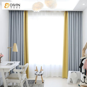 DIHIN HOME Grey and Yellow Printed,Blackout Grommet Window Curtain for Living Room ,52x63-inch,1 Panel Roman Shades Curtains Window Blinds custom curtains blackout curtains curtains for living room sheer curtains curtain fabric linen curtains kitchen curtains velvet curtains pinch pleat curtains bay window curtains outdoor curtains pleated curtains floral curtains dining room curtains kitchen valances drapes for bedroom patio curtains nursery curtains grommet curtains