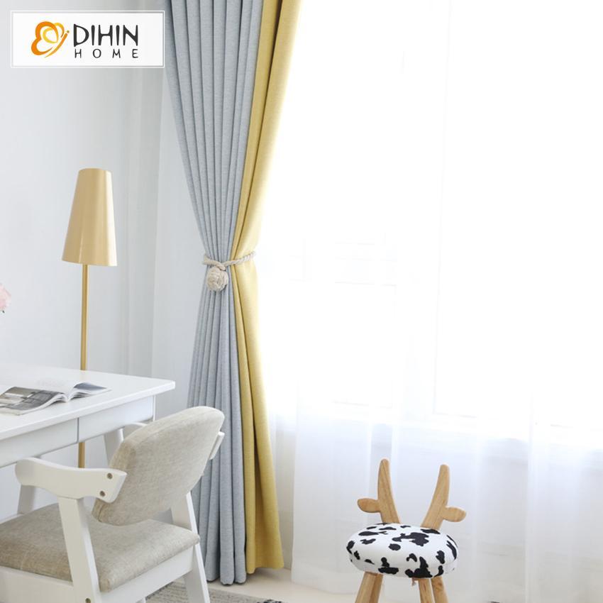 DIHIN HOME Grey and Yellow Printed,Blackout Grommet Window Curtain for Living Room ,52x63-inch,1 Panel Roman Shades Curtains Window Blinds custom curtains blackout curtains curtains for living room sheer curtains curtain fabric linen curtains kitchen curtains velvet curtains pinch pleat curtains bay window curtains outdoor curtains pleated curtains floral curtains dining room curtains kitchen valances drapes for bedroom patio curtains nursery curtains grommet curtains