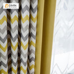 DIHIN HOME Grey and Yellow Wave Printed，Blackout Grommet Window Curtain for Living Room ,52x63-inch,1 Panel Roman Shades Curtains Window Blinds custom curtains blackout curtains curtains for living room sheer curtains curtain fabric linen curtains kitchen curtains velvet curtains pinch pleat curtains bay window curtains outdoor curtains pleated curtains floral curtains dining room curtains kitchen valances drapes for bedroom patio curtains nursery curtains grommet curtains