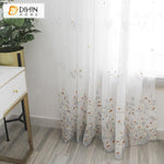 DIHIN HOME Grey Branch Brown FLowers Embroidered Sheer Curtain,Blackout Grommet Window Curtain for Living Room ,52x63-inch,1 Panel Roman Shades Curtains Window Blinds custom curtains blackout curtains curtains for living room sheer curtains curtain fabric linen curtains kitchen curtains velvet curtains pinch pleat curtains bay window curtains outdoor curtains pleated curtains floral curtains dining room curtains kitchen valances drapes for bedroom patio curtains nursery curtains grommet curtains